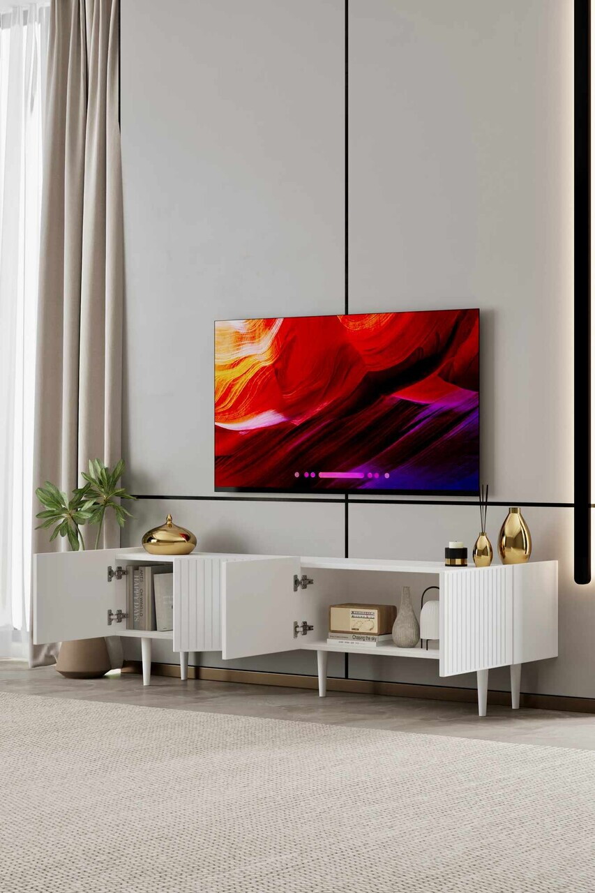 Comoda TV, Hanah Home, Capella 160, 160x50x29 cm, MDF, Alb - view 3