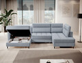 Coltar extensibil stanga 4 locuri ELTAP, LT-100AUB, Berrto, 306x165x100 cm, lemn/poliester, albastru deschis
