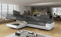 Coltar extensibil stanga 4 locuri, ELTAP, Anton, 272x203x85 cm, lemn/poliester, gri/alb