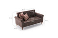 Canapea extensibilă cu 2 locuri, Balcab Home, 825BLC1712, Lemn de fag, Maro