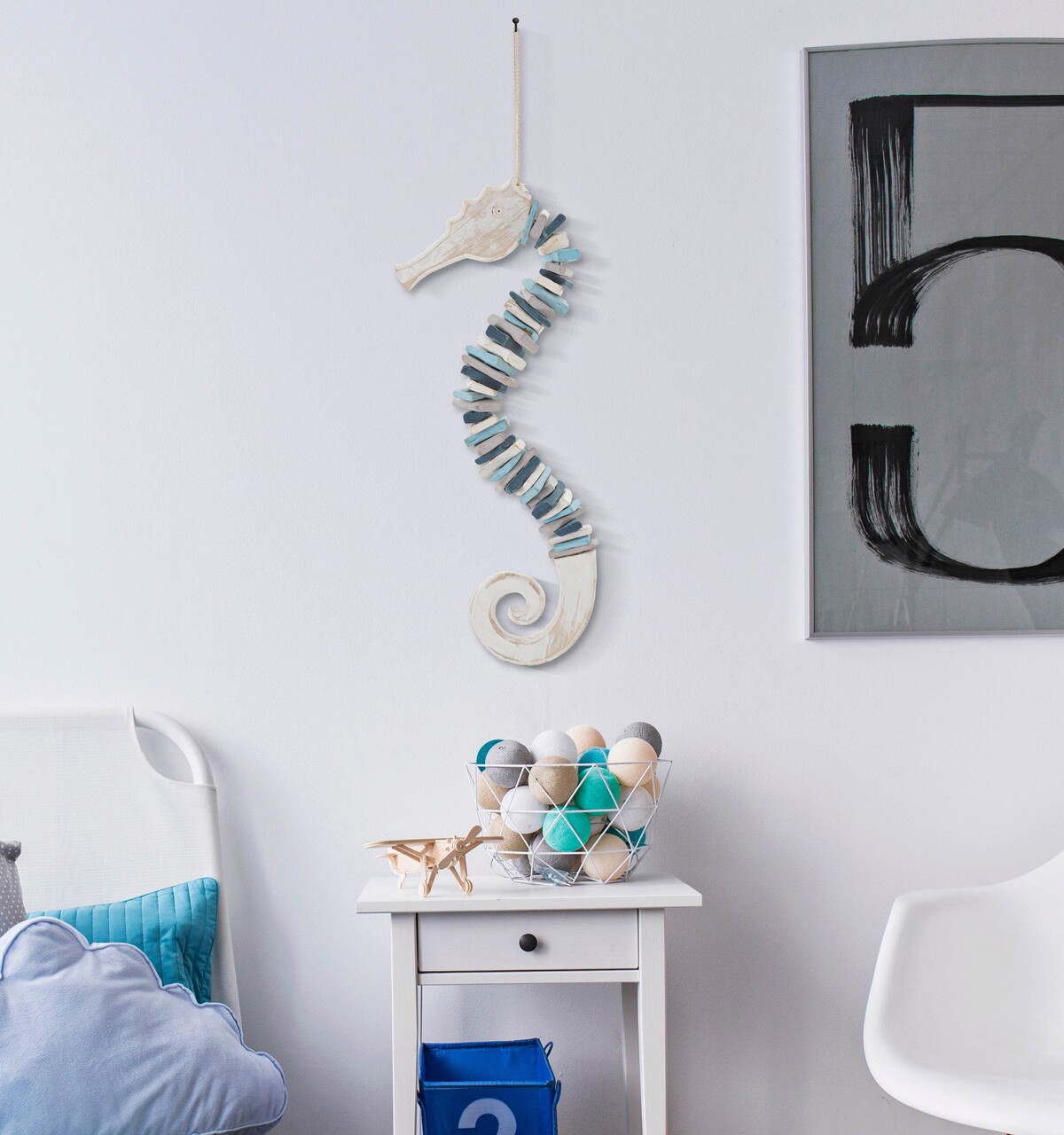 Decoratiune suspendabila Sea Horse, Mauro Ferretti, 22x6x55 cm, lemn de tanoak, multicolor - view 3