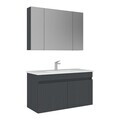 Set Dulap de Baie cu Chiuvetă și Oglindă (2 Piese), Hanah Home, Tivoli 100, Antracit mat