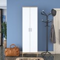 Cuier de perete, Rani, EA111, 60x198 cm, PAL, Nuc/Alb