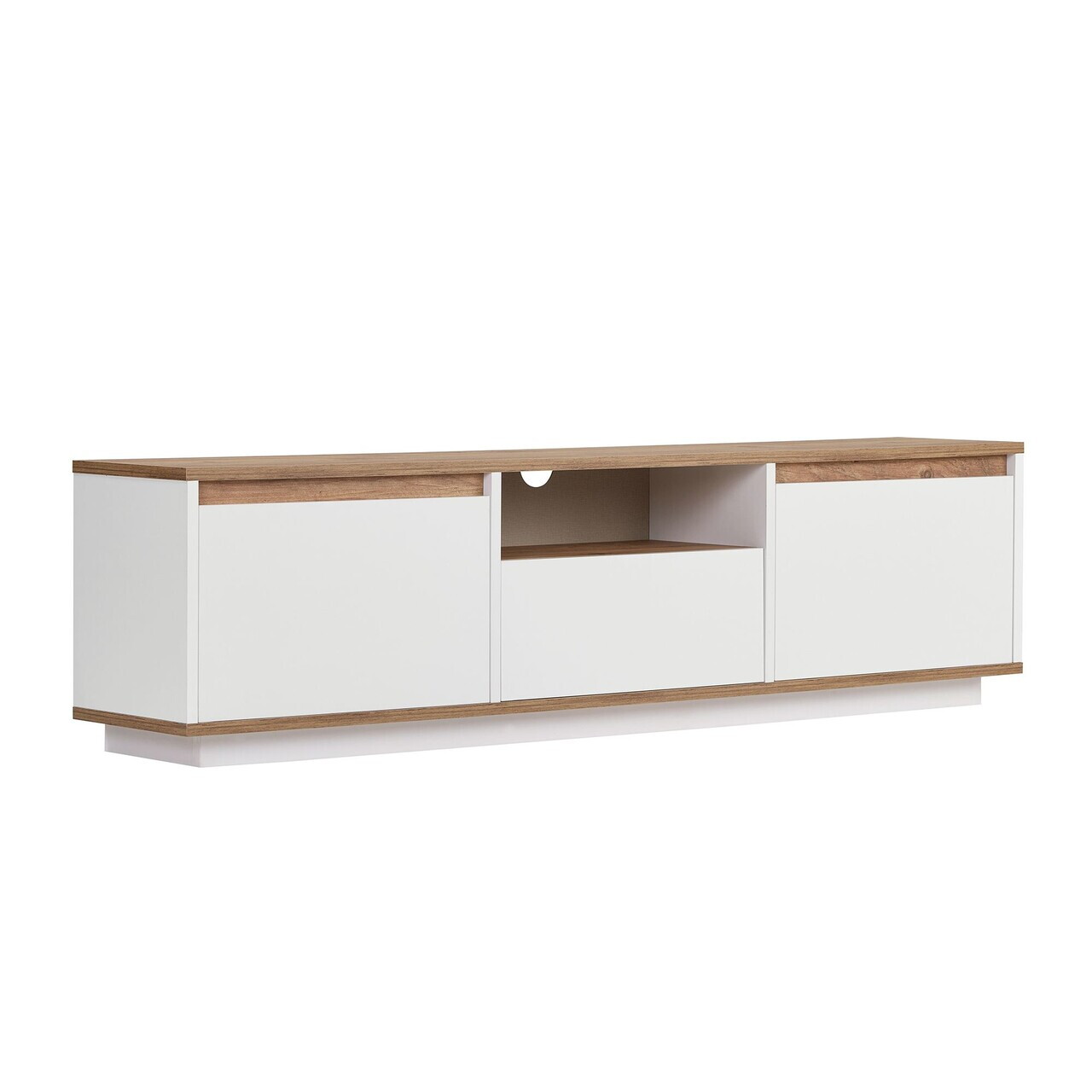 Comoda TV, Hanah Home, Sentinel, 160x42x30 cm, PAL, Pin Atlantic / Alb — imaginea 6