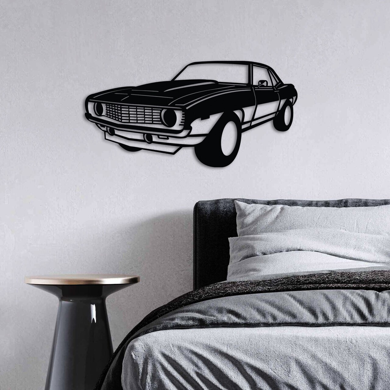 Decoratiune de perete, Chevy Camaro Yenko, Dimensiune: 60 x 30 cm , Negru — imaginea 3