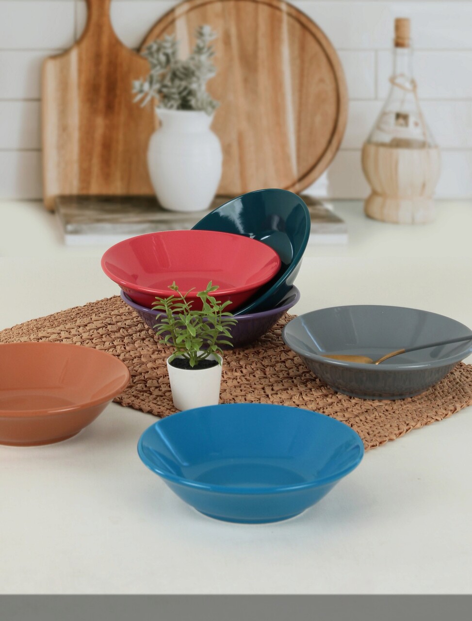 Set farfurii, Keramika, 275KRM1847, Ceramica , Nu absoarbe apa, Multicolor - 1 | YEO