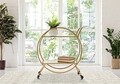 Carucior pentru servire Round, Mauro Ferretti, 70x36.5x78 cm, fier, auriu