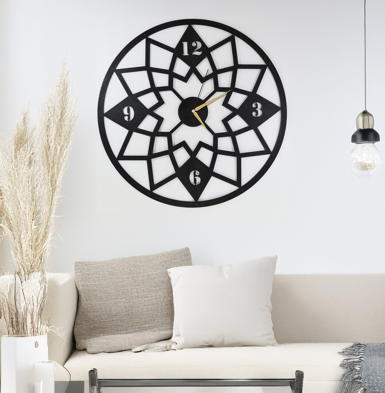 Ceas de perete, WLCK-507-BL, Dimensiune: 50 x 50 cm, Negru