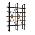 Corp biblioteca, Puqa Design, Burgaz, 126x160x26 cm, PAL, Nuc / Negru