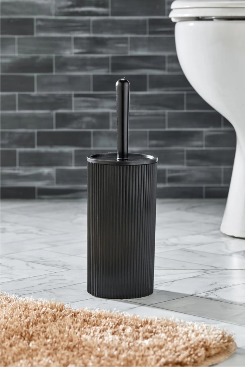 Perie de toaleta, L'essentiel Maison, PZR-052, 17.5x7 cm, Negru