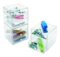 Organizator pentru cosmetice iDesign, 3 compartimente, 16.5x16.5x16.5 cm