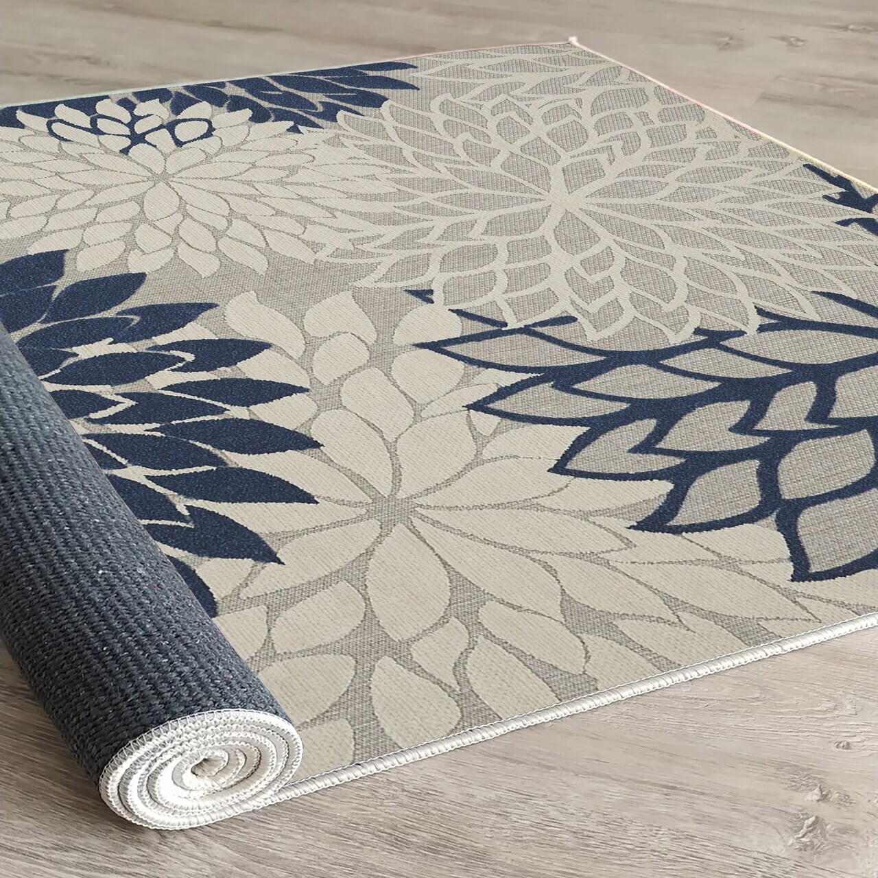 Covor, Woopamuk262, 160x230 cm, Bumbac/Poliester, Albastru navy - view 3