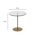 Masa de colt, Neostill, Chill-Out, 50 x 50 x 50 cm, sticla temperata/metal, auriu