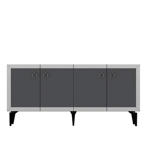 Consola, Olivia, Ponny, 150x40x79 cm, PAL , Antracit / Argintiu