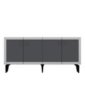 Consola, Olivia, Ponny, 150x40x79 cm, PAL , Antracit / Argintiu