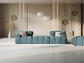 Canapea modulara 3 locuri, Bellis-51, Micadoni Home, 188x188x70 cm, catifea, turcoaz