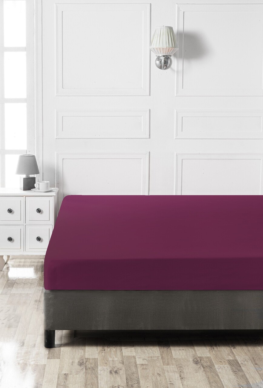 Cearceaf de pat cu elastic Ranforce Single Large (FR), L'essentiel Maison, Purple, Mov - imagine 3