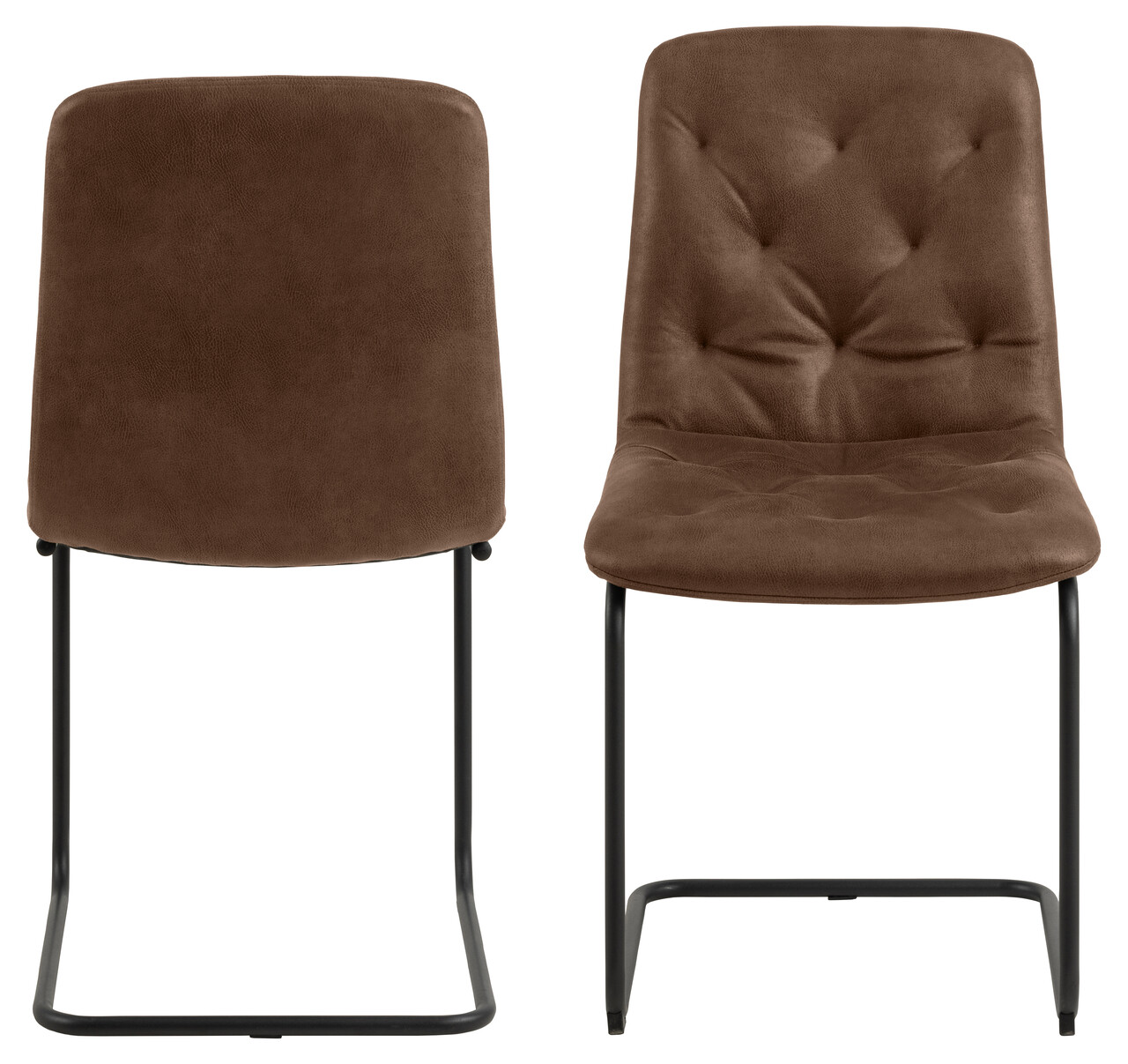 Scaun Kira, Actona, 48x56x92 cm, poliester/piele ecologica/otel, maro