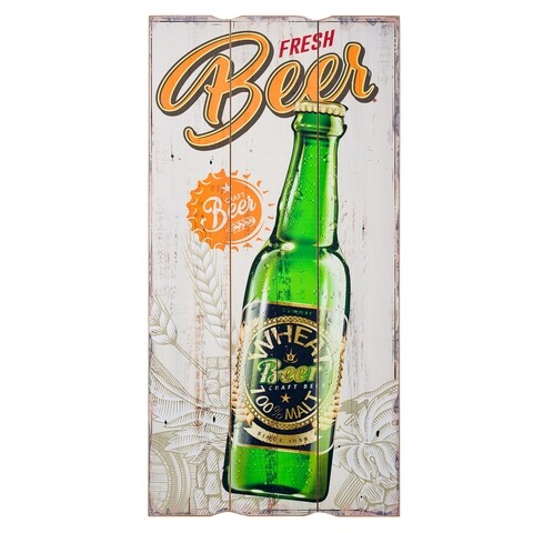 Tablou decorativ Fresh Beer, Creaciones Meng, 30x60 cm, MDF