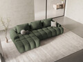 Coltar extensibil stanga 3 locuri, Linz, Cosmopolitan Design, 275x142x84 cm, tesatura structurata, verde oliv inchis