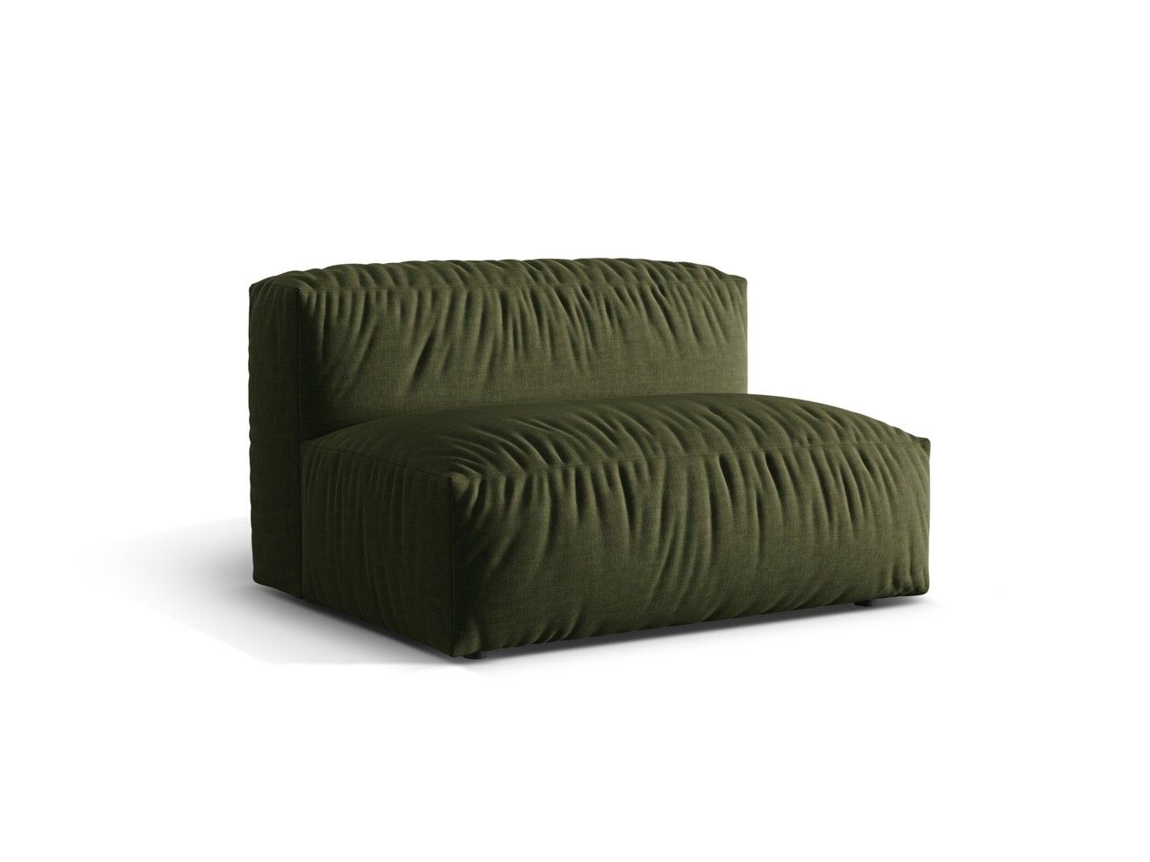Modul pentru canapea, 1 loc, Martina-169, Micadoni Home, 132x106x75 cm, tesatura structurata catifelata, verde