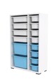 Dulap multifunctional, Estella, Rine 2D4K8U, Alb/Albastru