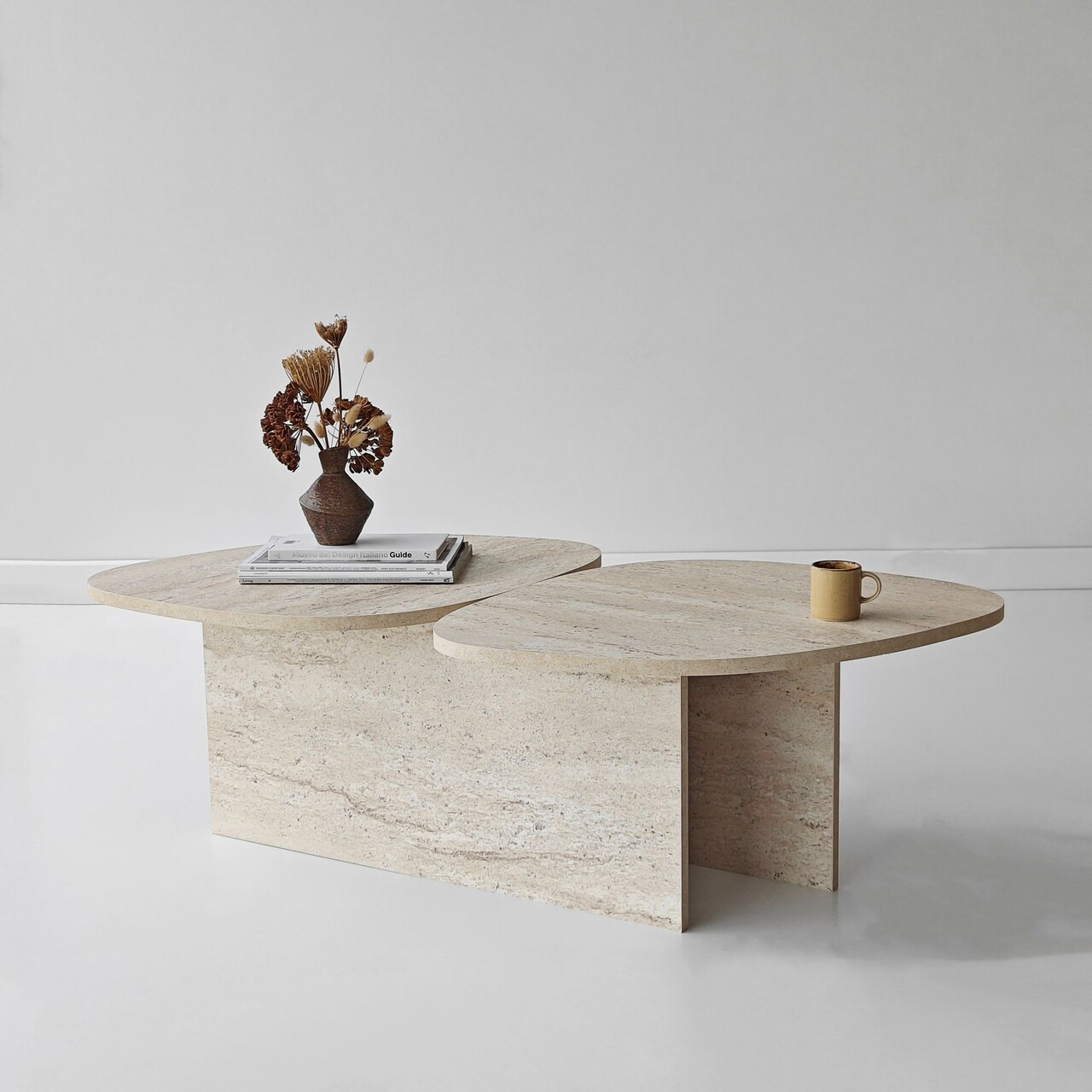 Masuta de cafea, Hanah Home, Stones, 125x38x60 cm, Travertin - view 2
