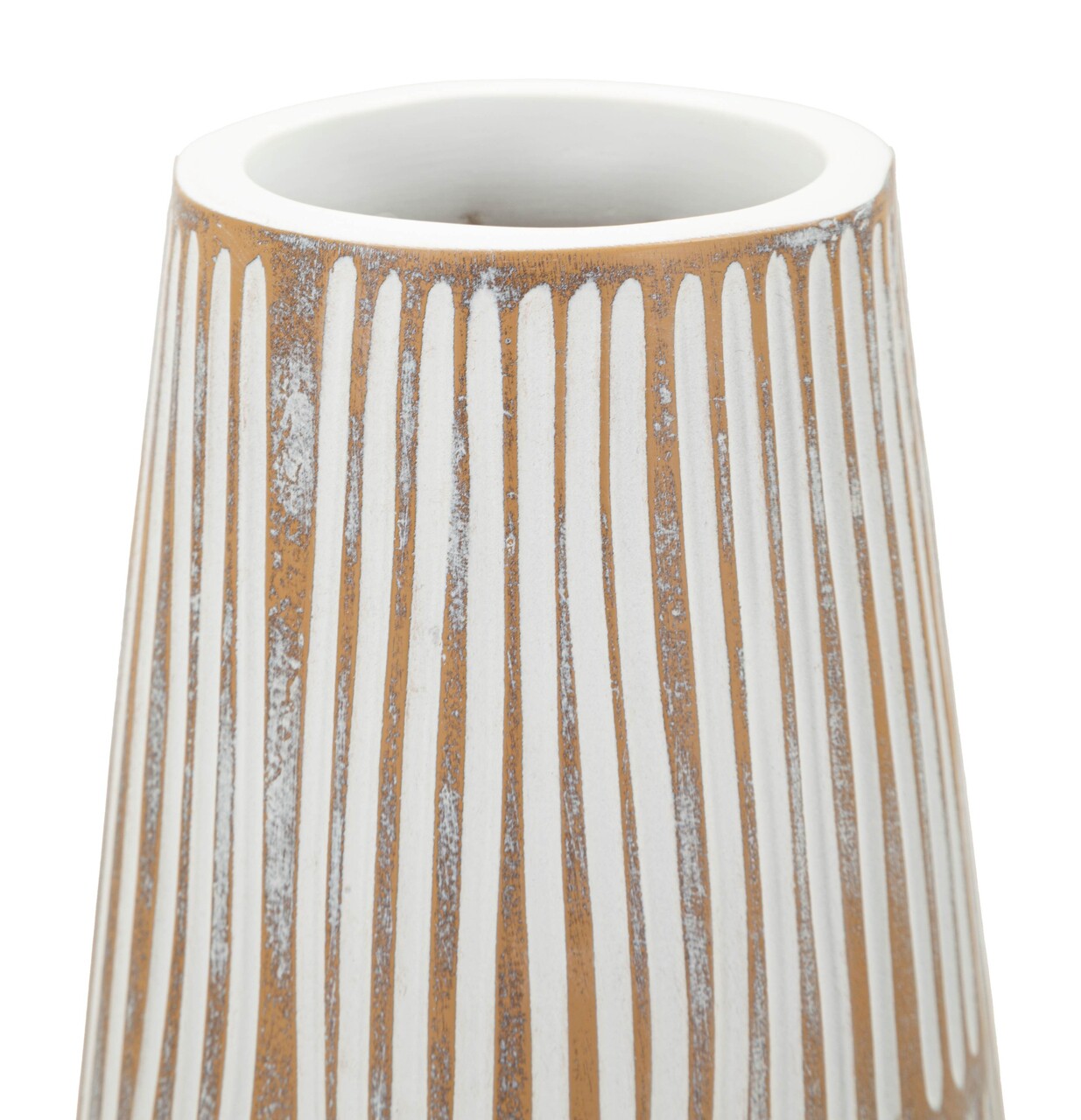Vaza decorativa, Mauro Ferretti, Hanoi, 17x68.5 cm, polirasina, alb decolorat - view 3