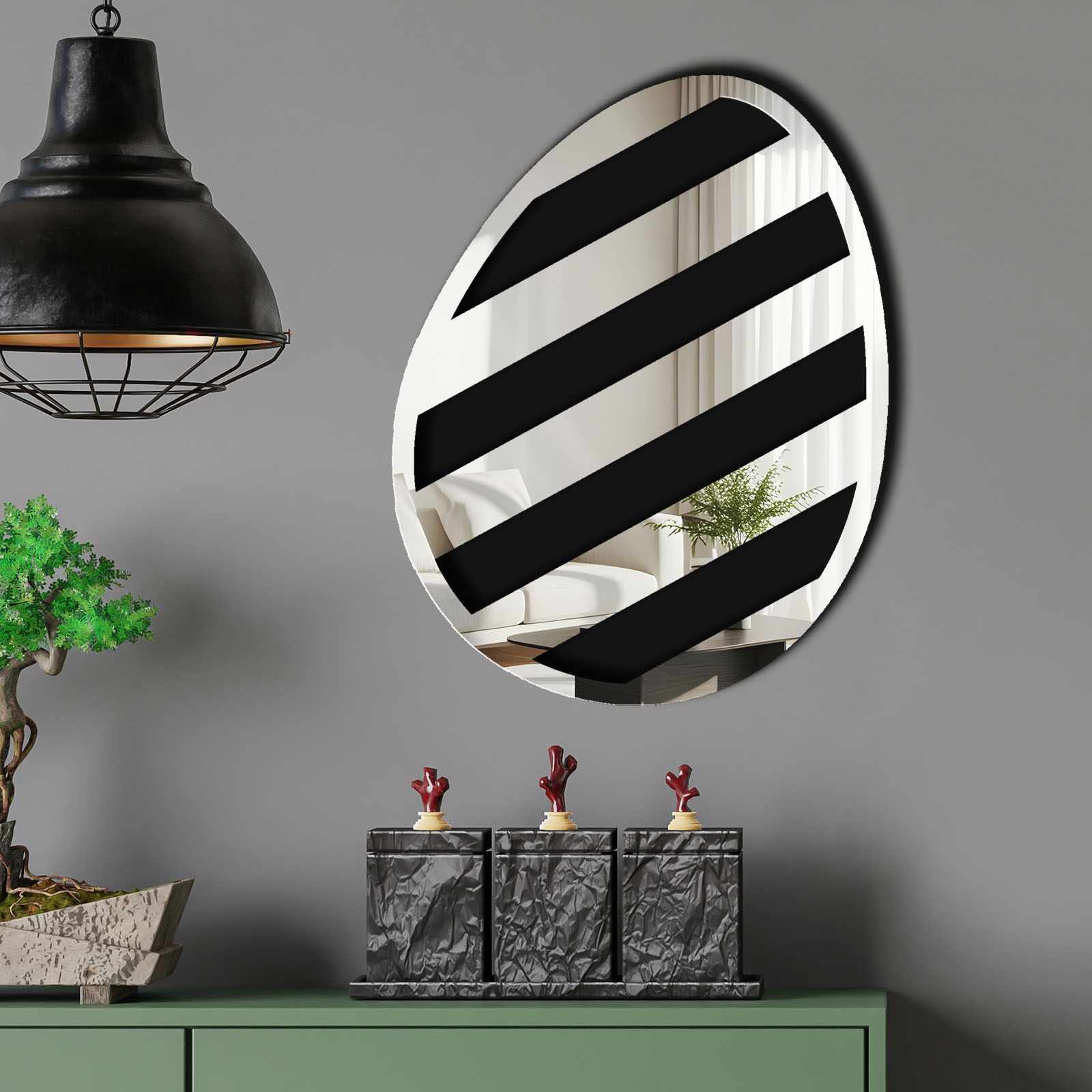 Oglinda decorativa, EAS004SILVER, Baza din 100% EVA (Grosime: 10 mm), Argintiu