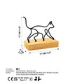Decoratiune, Meow, 17x8x17 cm, Metal, Lemn/Negru