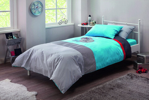 Set lenjerie de pat pentru o persoana Young, Biconcept Blue (160×220 Cm), Çilek, Bumbac Çilek