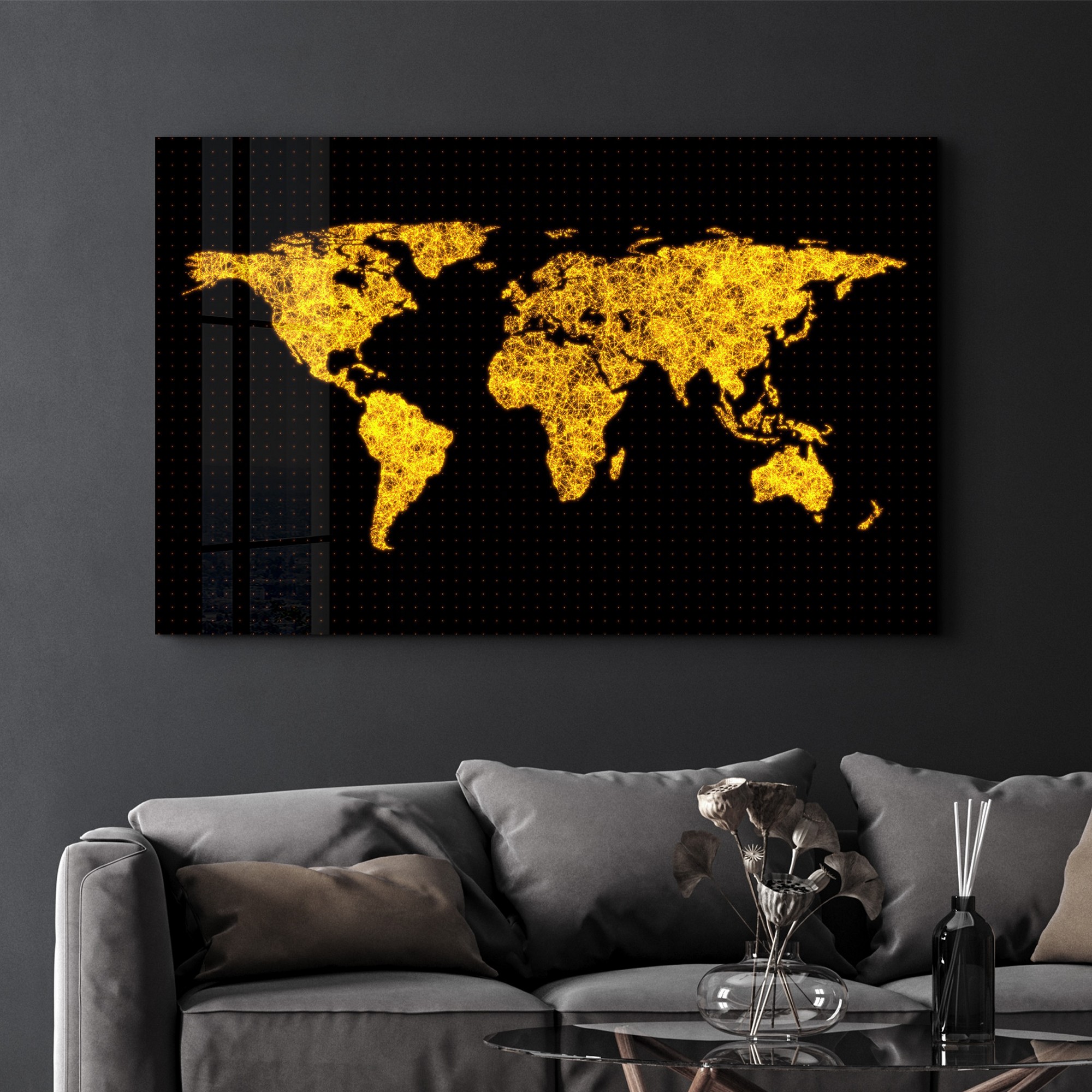 Tablou decorativ, CAM-5072, Dimensiune: 35 x 55 cm, Multicolor