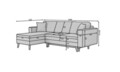 Coltar extensibil reversibil 3 locuri ELTAP, AsgL-25, Asgard, 248x162x93 cm, lemn/poliester, albastru inchis