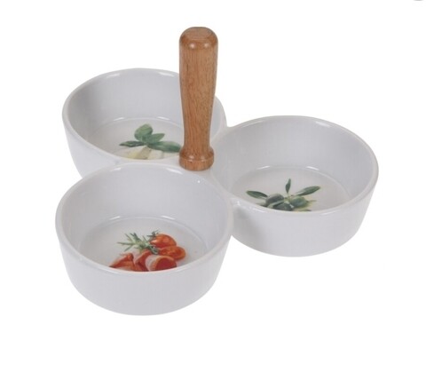 Recipient pentru servire gustari Italian Design, 20x36x13.5 cm, portelan