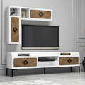 Set mobilier living, Hommy Craft, Samba, Alb/Maro
