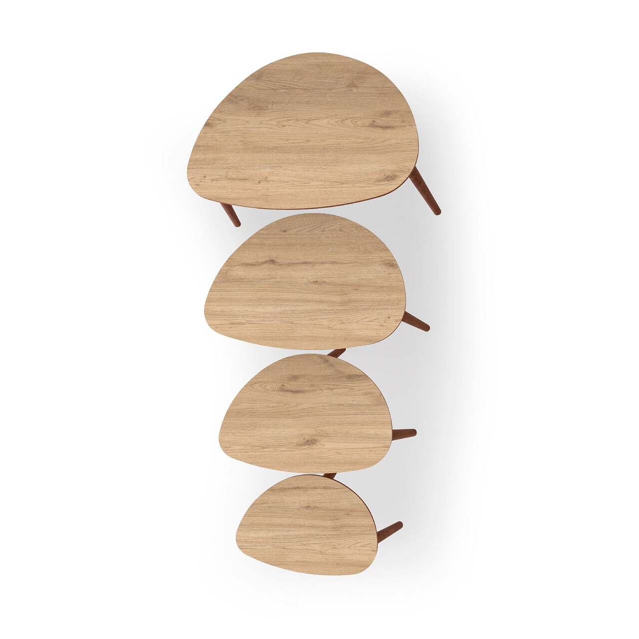 Set masute Nesting 4 piese, Hanah Home, Nora, Stejar - imagine 6