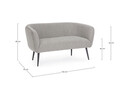 Canapea 2 locuri Avril, Bizzotto, 126 x 70 x 68 cm, otel/poliester Boucle, gri