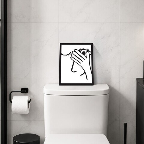 Tablou decorativ, Peekaboo, Dimensiune: 20 x 25 cm, Alb/Negru
