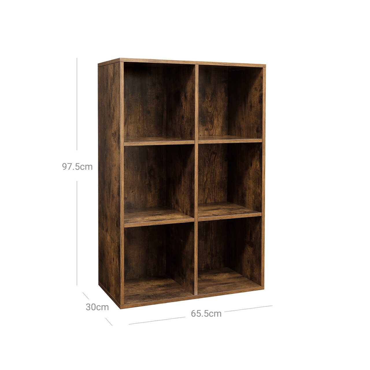 Biblioteca cu 6 compartimente, Vasagle, 65.5x30x97.5 cm, PAL, maro rustic - view 4
