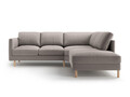 Coltar dreapta 4 locuri, Eden, Micadoni, 267x234x90 cm, catifea, gri beton
