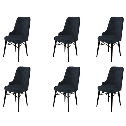 Set de scaune, Charlotte, Pare, Metal, Antracit / Negru