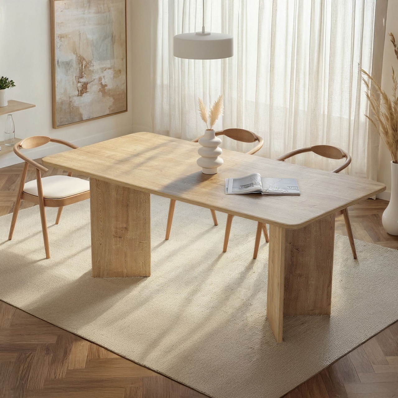 Masa, Nordure, Linza, 180x75x90 cm, Stejar Honey