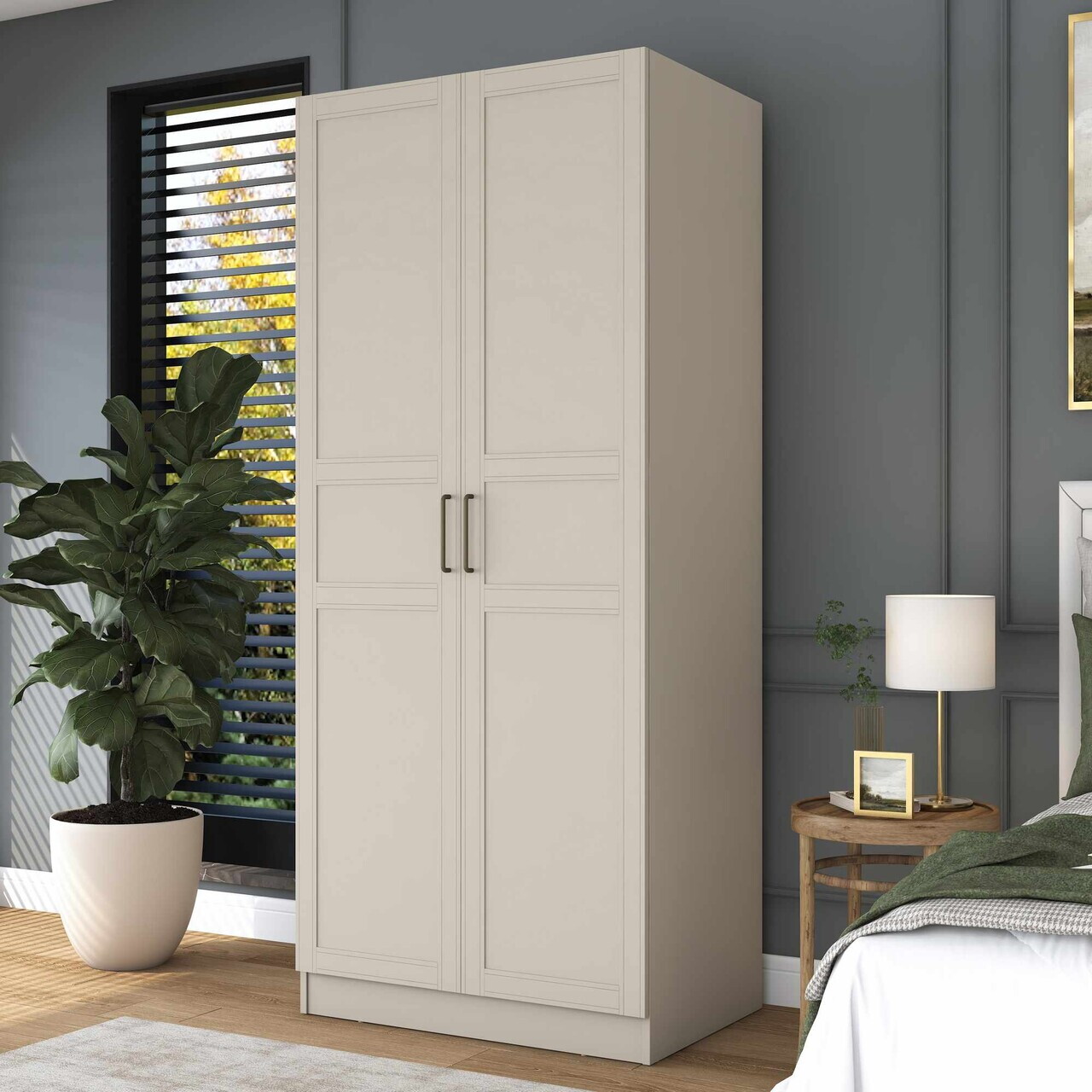 Dulap pentru haine, Hanah Home, BA249, 90x210x57.5 cm, Gresie