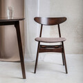 Scaun Eroso, Homla, 48x55.5x74.8 cm, poliester/lemn, maro inchis/bej