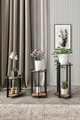 Suport din lemn pentru plante, Poter, Flower Desk Square, MDF , Maro
