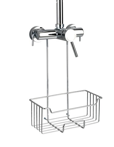 Etajera suspendabila pentru baie, wenko, milo, 25 x 36 x 14 cm, inox/plastic, negru