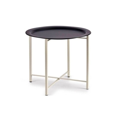 Masuta de cafea lydia, gift decor, 52 x 52 x 44 cm, metal, negru/alb