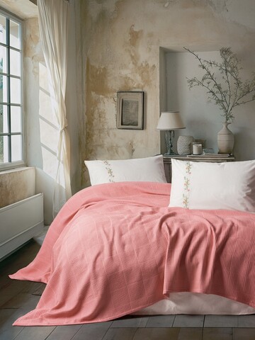 Set cuvertura pique Single, Joyce - Coral, Cotton Box, Bumbac
