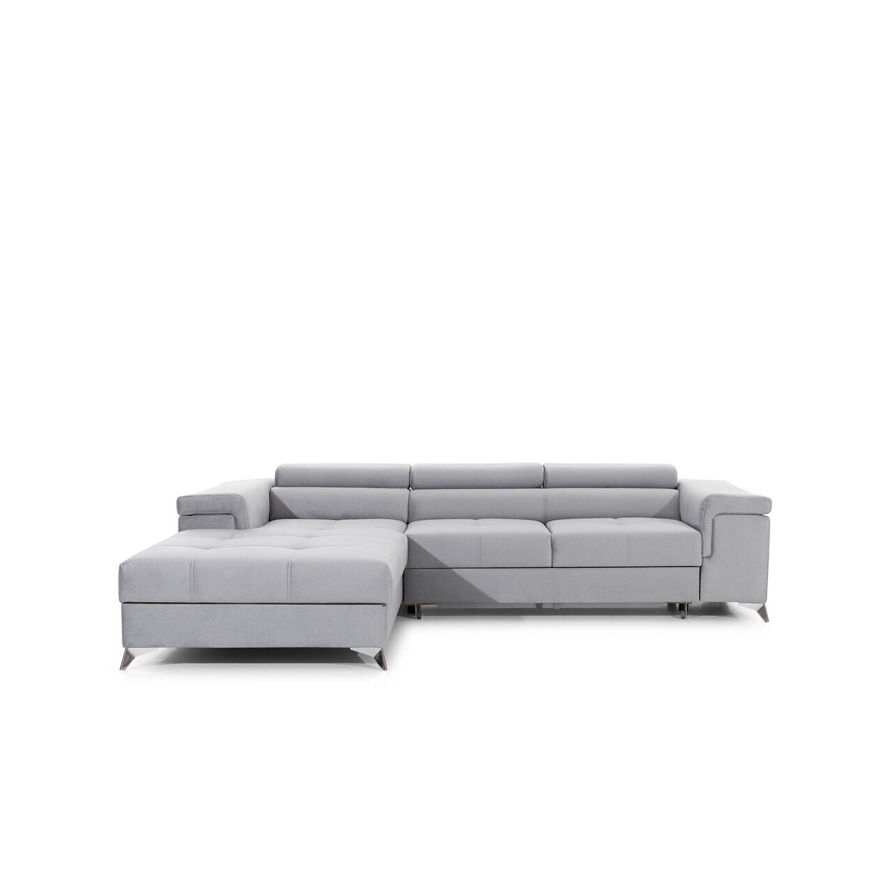 Coltar extensibil stanga 4 locuri ELTAP, Ric-43, Ricardo, 281x205x88 cm, lemn/poliester, gri deschis - view 4
