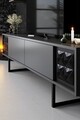Comoda TV, Bexley, Black Line, 180x30x48 cm, PAL, Antracit / Negru